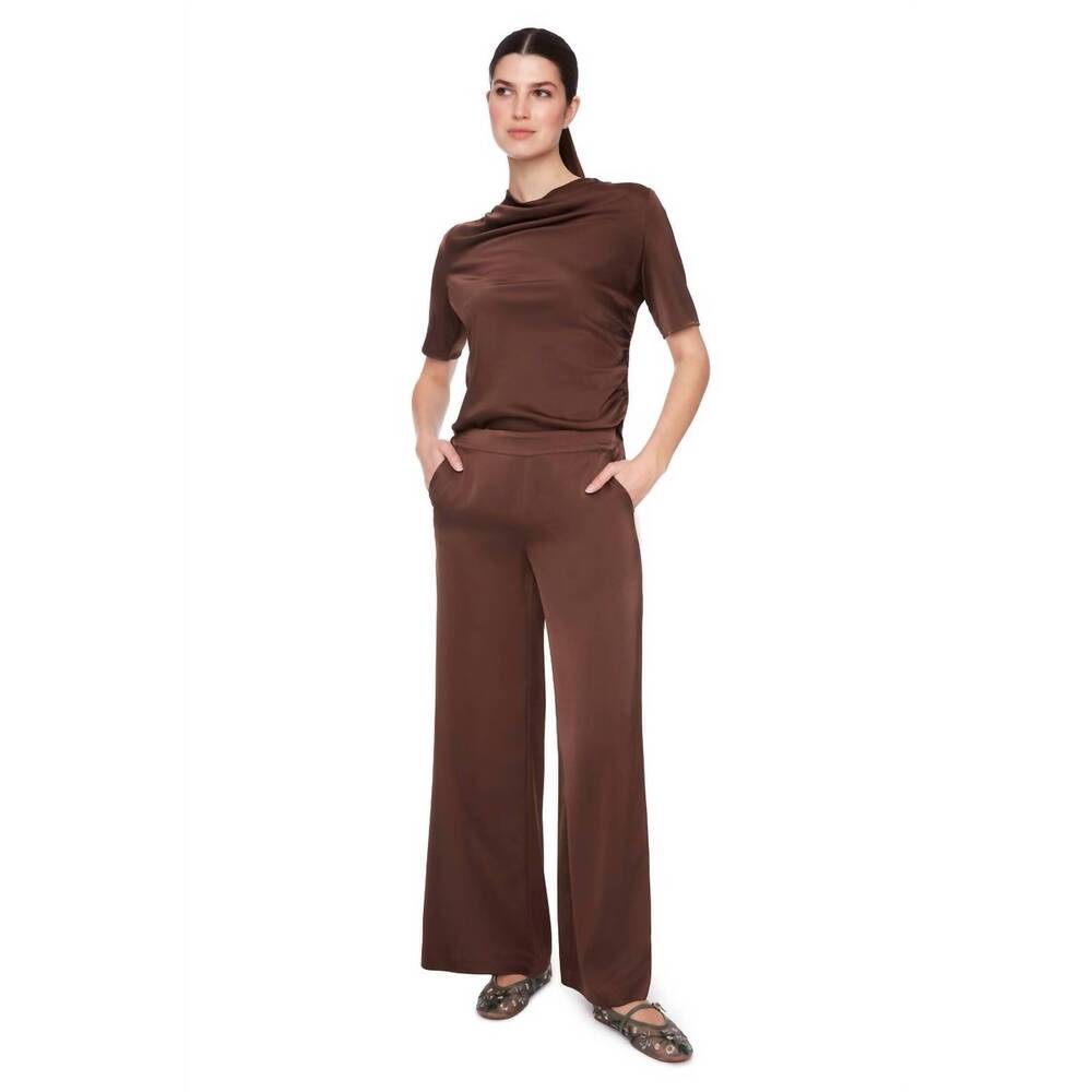 NEW UP! wide leg belize pants in brown